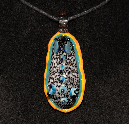 Hand Blown Glass Sea Slug | Nudibranch Pendant Necklace | Ocean Reef Borosilicate Art | Coastal Beach Summer Jewelry
