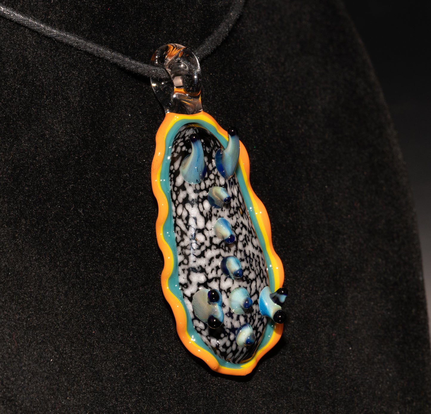 Hand Blown Glass Sea Slug | Nudibranch Pendant Necklace | Ocean Reef Borosilicate Art | Coastal Beach Summer Jewelry