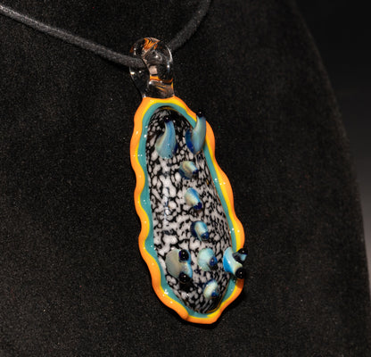 Hand Blown Glass Sea Slug | Nudibranch Pendant Necklace | Ocean Reef Borosilicate Art | Coastal Beach Summer Jewelry