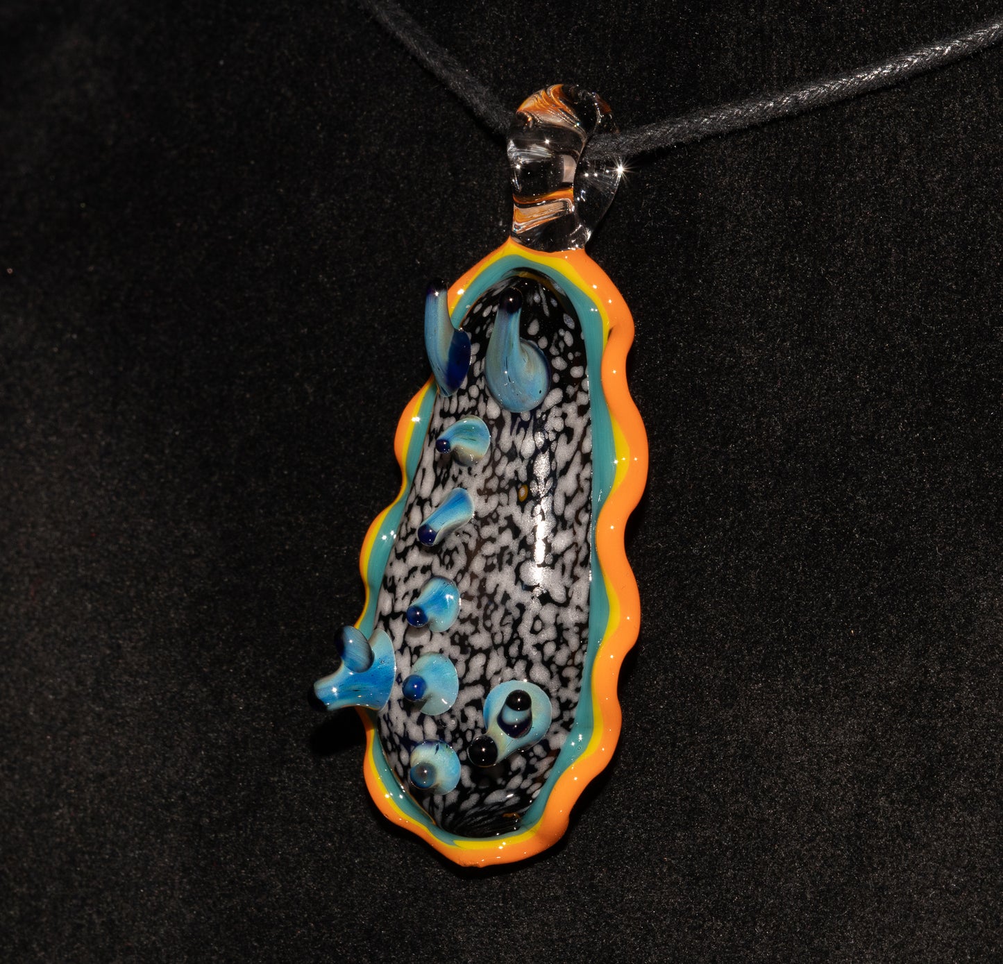 Hand Blown Glass Sea Slug | Nudibranch Pendant Necklace | Ocean Reef Borosilicate Art | Coastal Beach Summer Jewelry