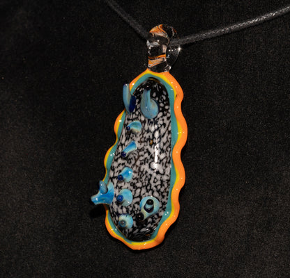 Hand Blown Glass Sea Slug | Nudibranch Pendant Necklace | Ocean Reef Borosilicate Art | Coastal Beach Summer Jewelry