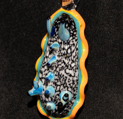 Hand Blown Glass Sea Slug | Nudibranch Pendant Necklace | Ocean Reef Borosilicate Art | Coastal Beach Summer Jewelry