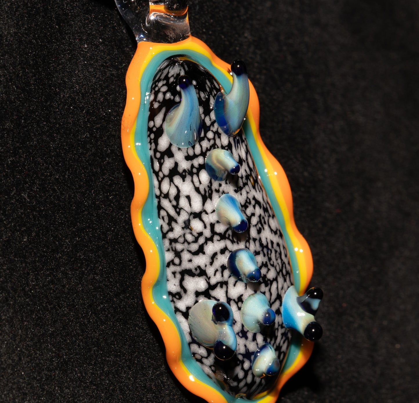 Hand Blown Glass Sea Slug | Nudibranch Pendant Necklace | Ocean Reef Borosilicate Art | Coastal Beach Summer Jewelry