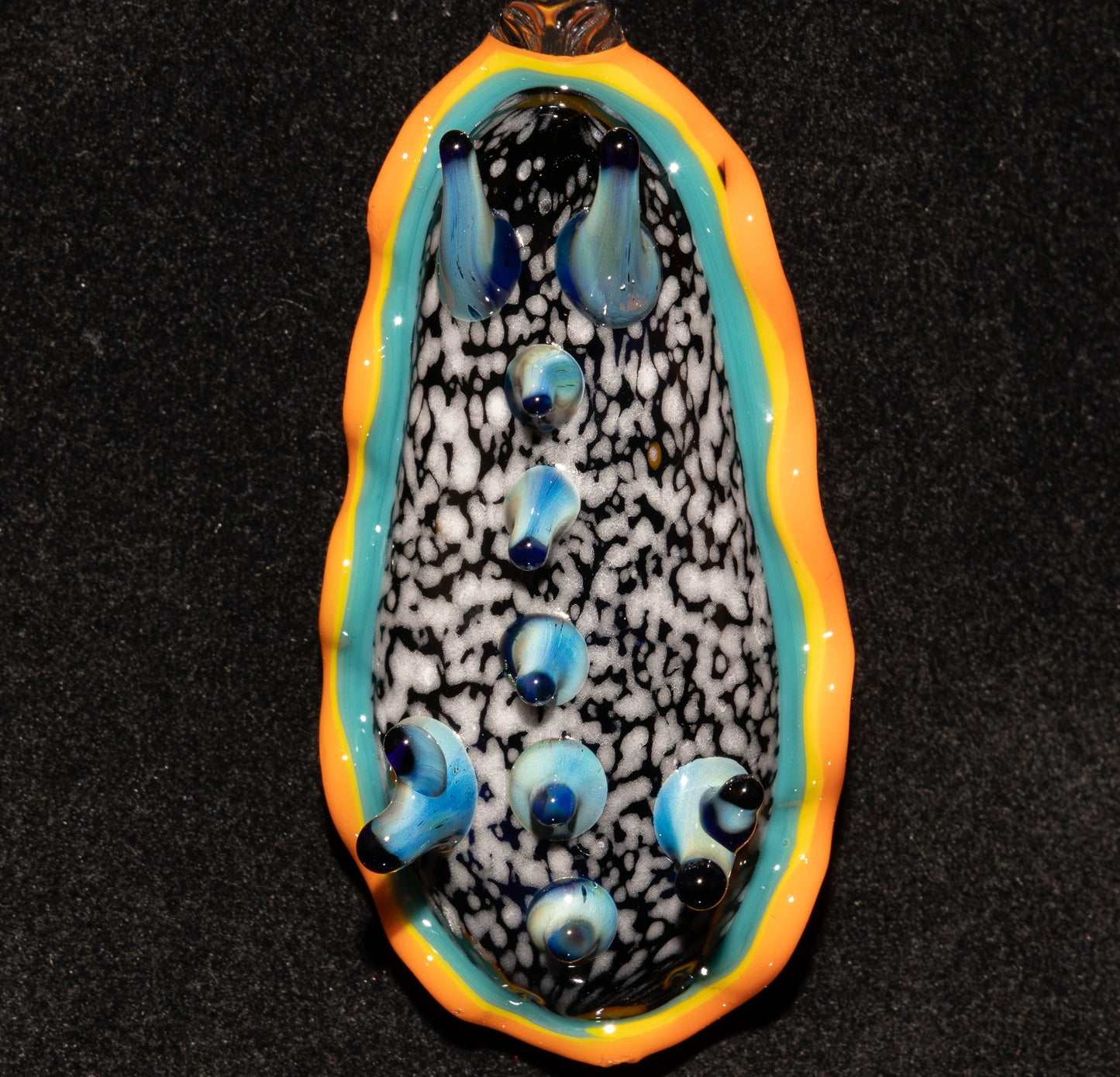 Hand Blown Glass Sea Slug | Nudibranch Pendant Necklace | Ocean Reef Borosilicate Art | Coastal Beach Summer Jewelry