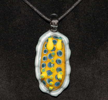 Ocean Sea Slug Glass Pendant | Nudibranch Reef Necklace | Handmade Borosilicate Beach Jewelry | Coastal Summer Accessory