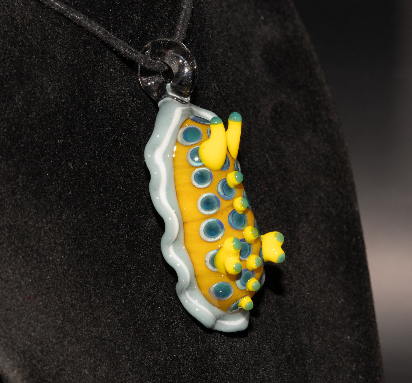 Ocean Sea Slug Glass Pendant | Nudibranch Reef Necklace | Handmade Borosilicate Beach Jewelry | Coastal Summer Accessory