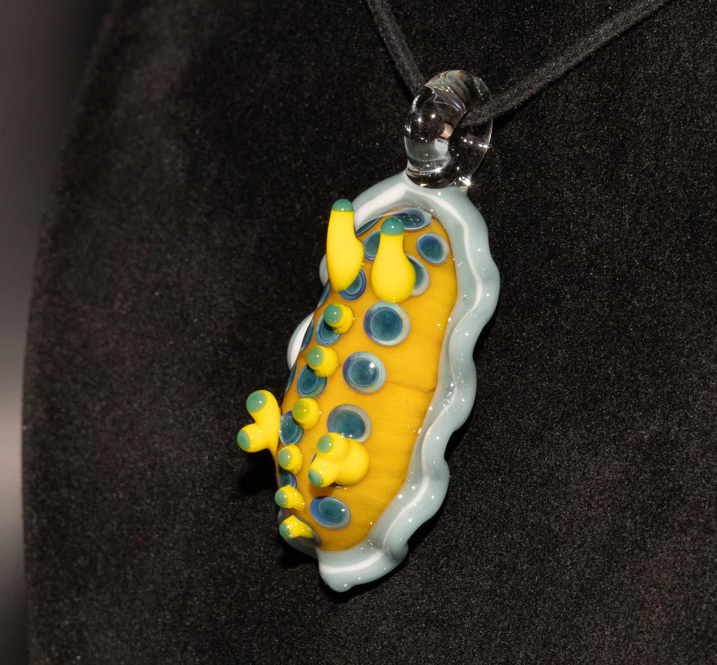 Ocean Sea Slug Glass Pendant | Nudibranch Reef Necklace | Handmade Borosilicate Beach Jewelry | Coastal Summer Accessory
