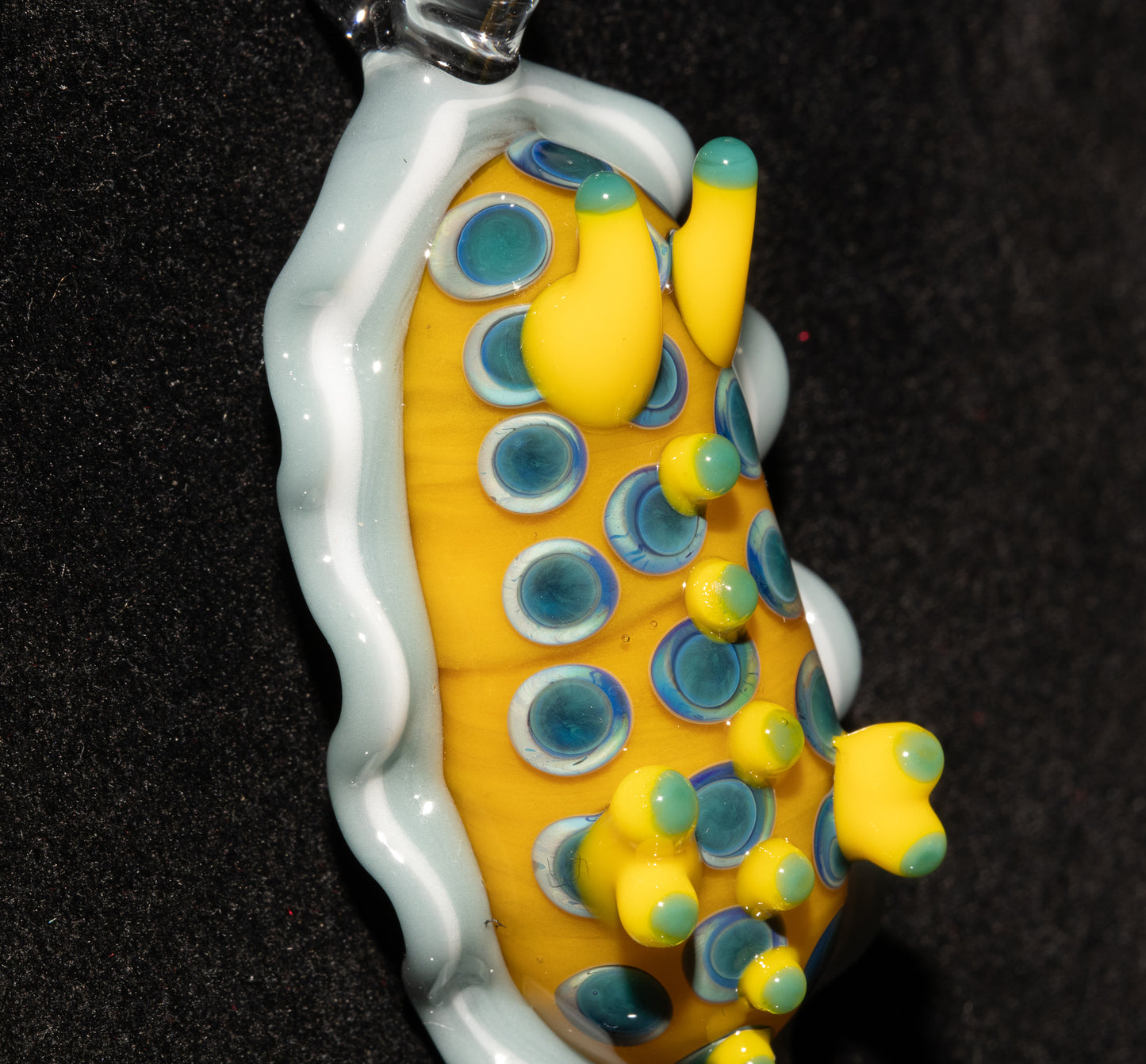 Ocean Sea Slug Glass Pendant | Nudibranch Reef Necklace | Handmade Borosilicate Beach Jewelry | Coastal Summer Accessory