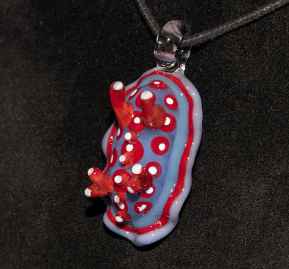 Borosilicate Nudibranch Necklace | Glass Sea Slug Pendant | Tropical Coral Reef Jewelry | Ocean Lover Gift
