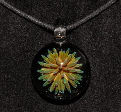 Implosion Star Pendant | Nebula Glass Necklace | Handcrafted Borosilicate Jewelry | Cosmic Black Back Design