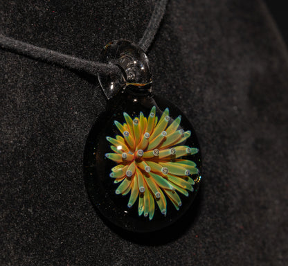 Implosion Star Pendant | Nebula Glass Necklace | Handcrafted Borosilicate Jewelry | Cosmic Black Back Design