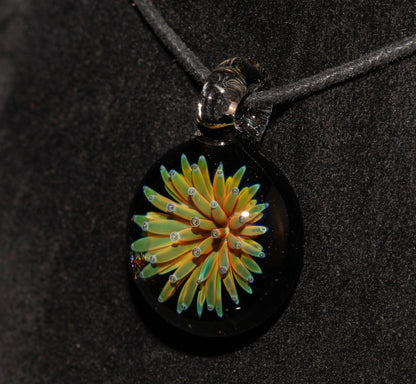 Implosion Star Pendant | Nebula Glass Necklace | Handcrafted Borosilicate Jewelry | Cosmic Black Back Design