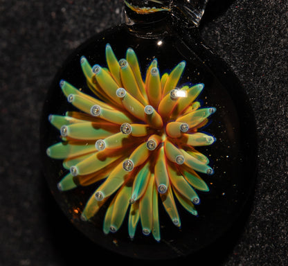 Implosion Star Pendant | Nebula Glass Necklace | Handcrafted Borosilicate Jewelry | Cosmic Black Back Design