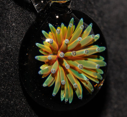Implosion Star Pendant | Nebula Glass Necklace | Handcrafted Borosilicate Jewelry | Cosmic Black Back Design