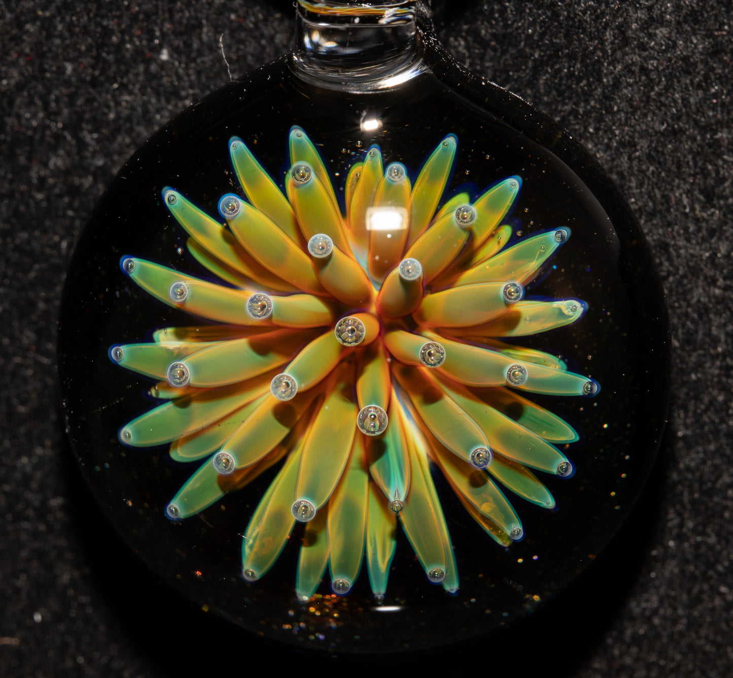 Implosion Star Pendant | Nebula Glass Necklace | Handcrafted Borosilicate Jewelry | Cosmic Black Back Design