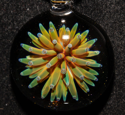 Implosion Star Pendant | Nebula Glass Necklace | Handcrafted Borosilicate Jewelry | Cosmic Black Back Design