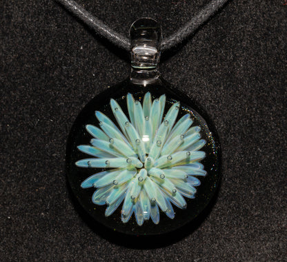 Cosmic Starburst Pendant | Implosion Glass Necklace | Handmade Borosilicate Jewelry | Deep Space Art