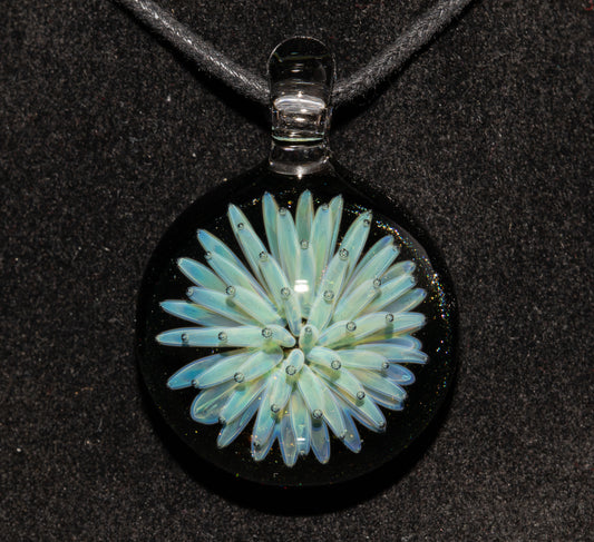 Cosmic Starburst Pendant | Implosion Glass Necklace | Handmade Borosilicate Jewelry | Deep Space Art