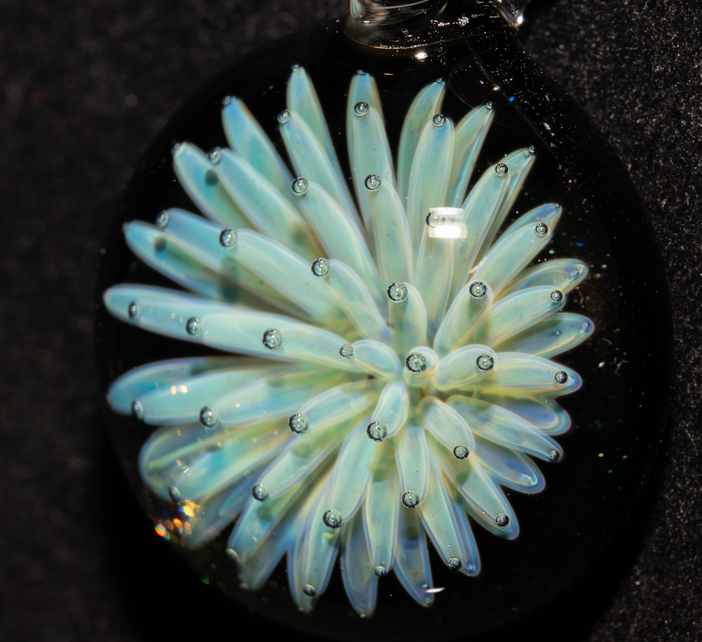 Cosmic Starburst Pendant | Implosion Glass Necklace | Handmade Borosilicate Jewelry | Deep Space Art