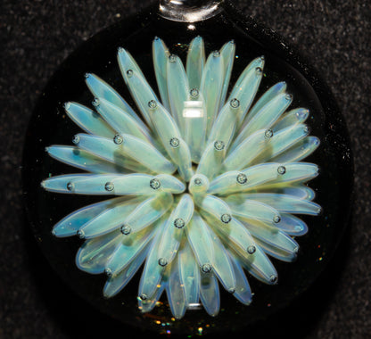 Cosmic Starburst Pendant | Implosion Glass Necklace | Handmade Borosilicate Jewelry | Deep Space Art