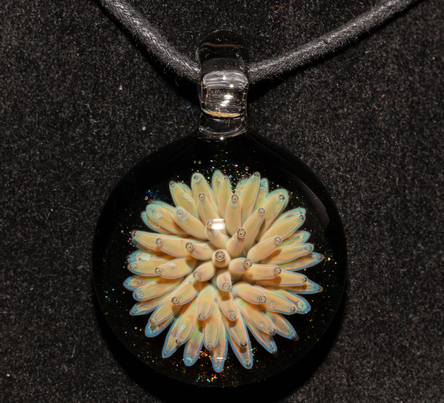 Geometric Star Glass Pendant | Nebula Implosion Necklace | Artisan Borosilicate Jewelry | Galaxy Backed Design