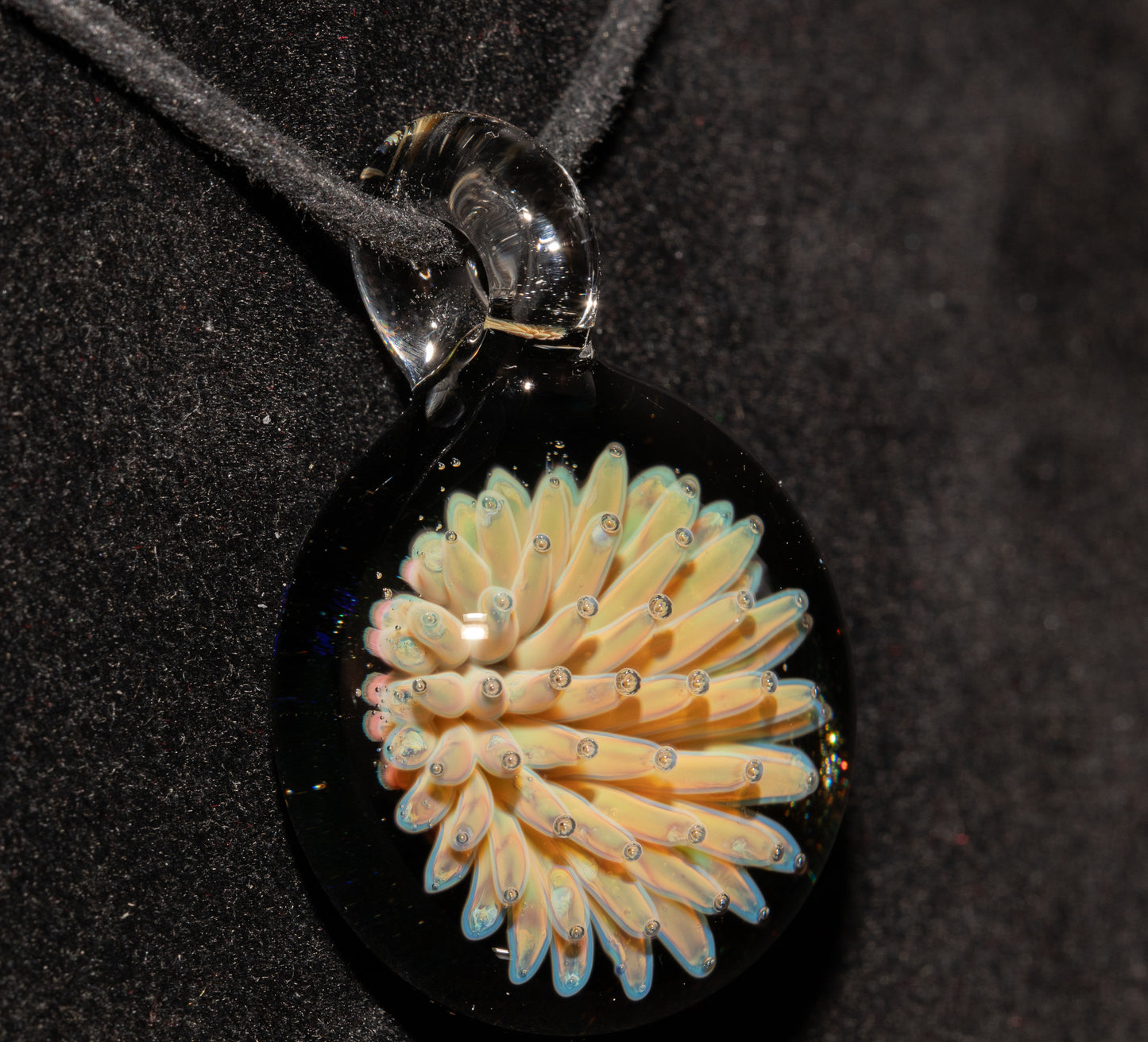Geometric Star Glass Pendant | Nebula Implosion Necklace | Artisan Borosilicate Jewelry | Galaxy Backed Design