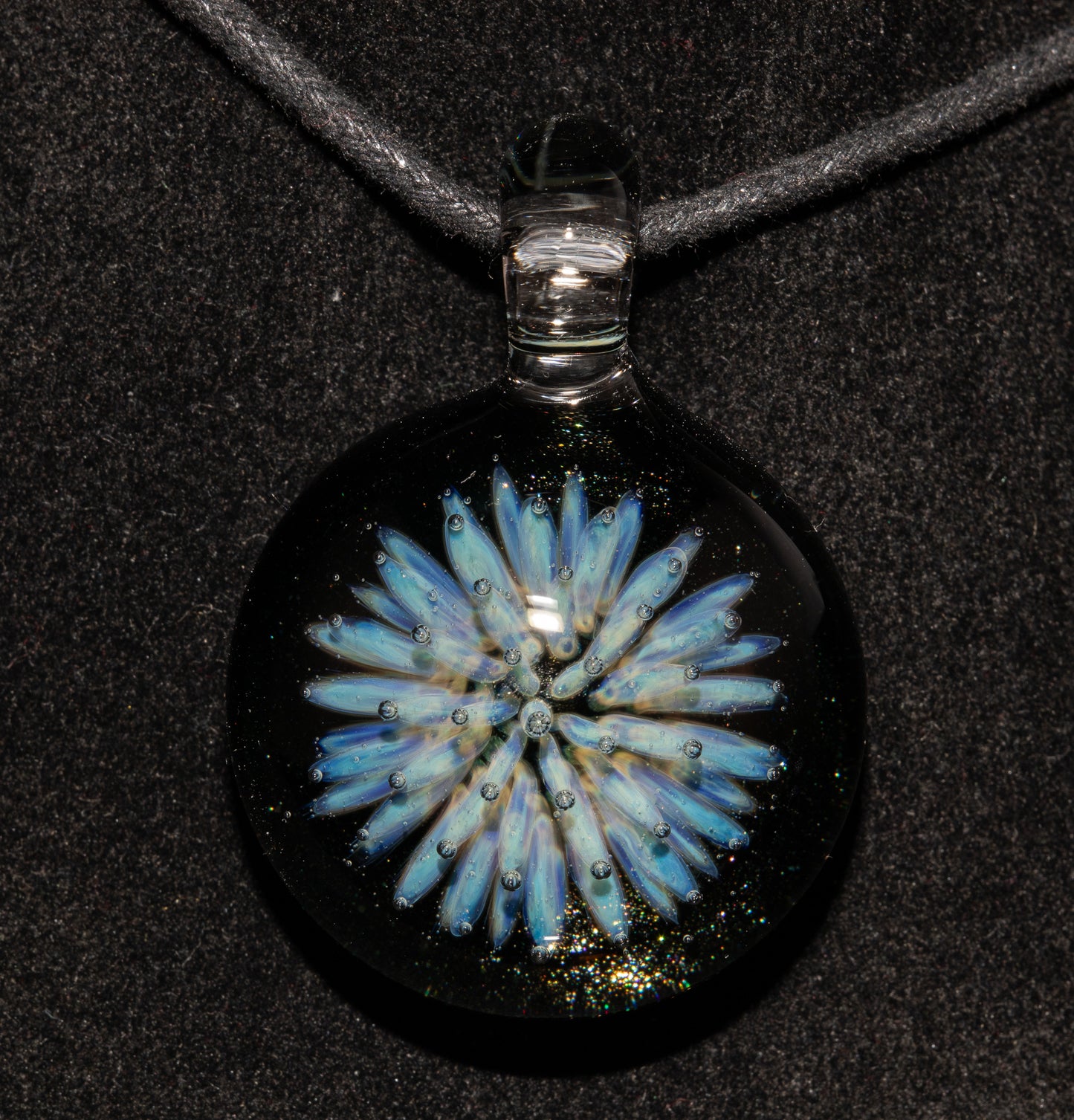 Space Inspired Star Pendant | Nebula Implosion Necklace | Artisan Glass Jewelry | Sparkle Back Design