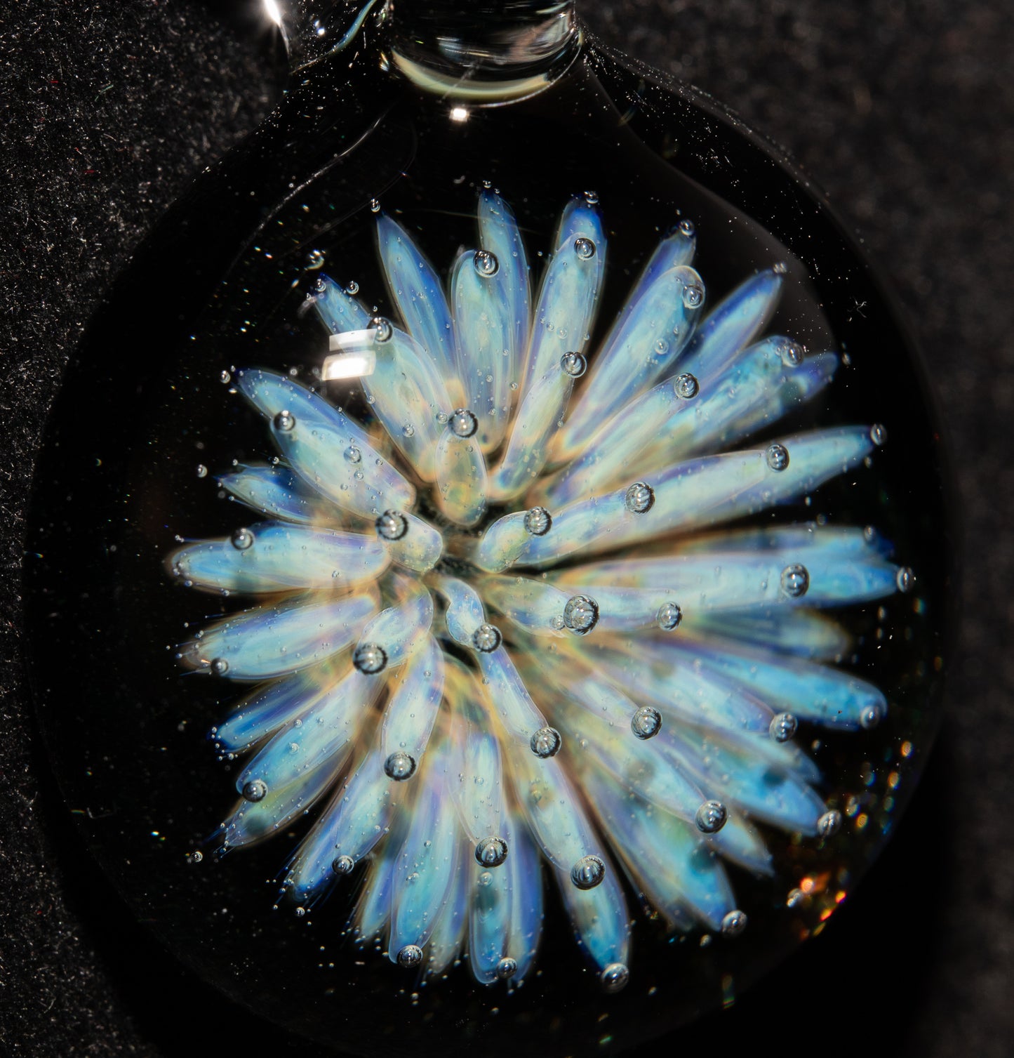 Space Inspired Star Pendant | Nebula Implosion Necklace | Artisan Glass Jewelry | Sparkle Back Design