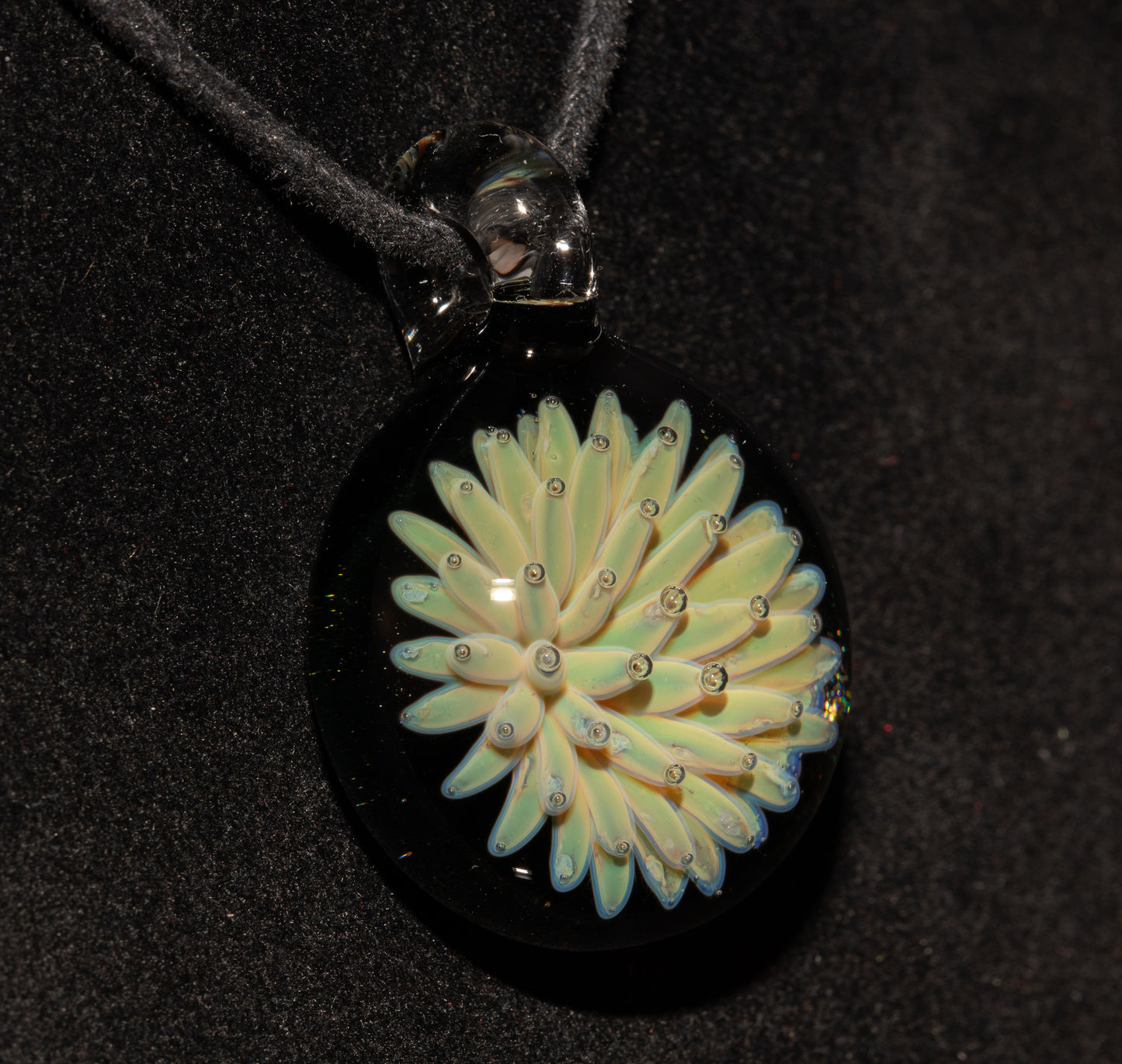 Celestial Star Pendant | Implosion Glass Art Necklace | Handmade Borosilicate Jewelry | Black Backed Galaxy