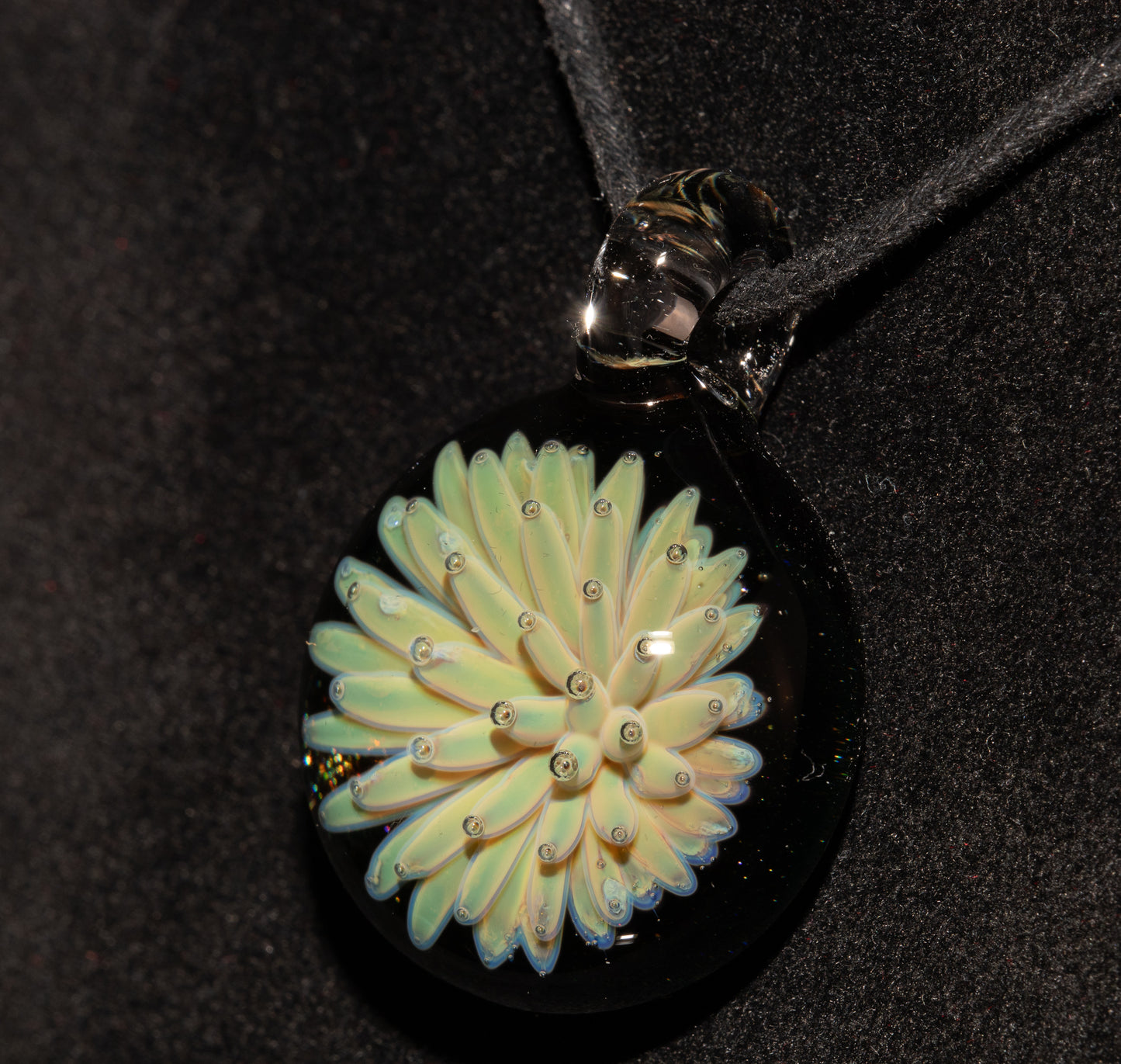 Celestial Star Pendant | Implosion Glass Art Necklace | Handmade Borosilicate Jewelry | Black Backed Galaxy