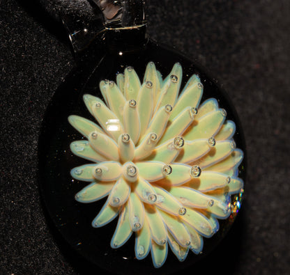 Celestial Star Pendant | Implosion Glass Art Necklace | Handmade Borosilicate Jewelry | Black Backed Galaxy