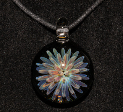 Implosion Star Pendant | Nebula Glass Necklace | Handcrafted Borosilicate Jewelry | Cosmic Black Back Design