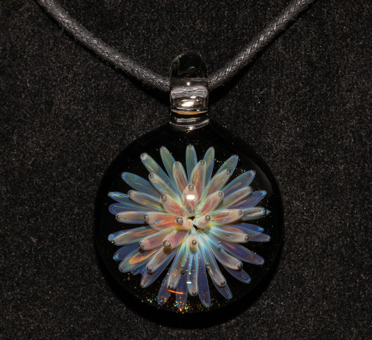 Implosion Star Pendant | Nebula Glass Necklace | Handcrafted Borosilicate Jewelry | Cosmic Black Back Design