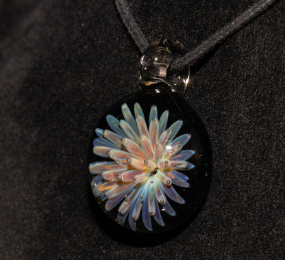 Implosion Star Pendant | Nebula Glass Necklace | Handcrafted Borosilicate Jewelry | Cosmic Black Back Design