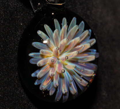 Implosion Star Pendant | Nebula Glass Necklace | Handcrafted Borosilicate Jewelry | Cosmic Black Back Design