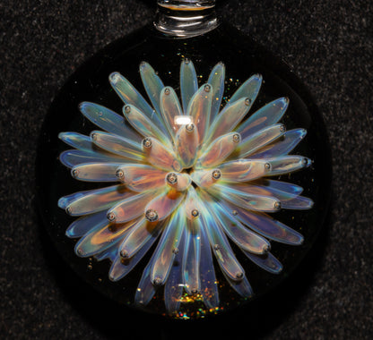 Implosion Star Pendant | Nebula Glass Necklace | Handcrafted Borosilicate Jewelry | Cosmic Black Back Design