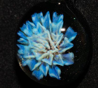 Handmade Borosilicate Glass Floral Dahlia Necklace | Artisan Pendant Jewelry