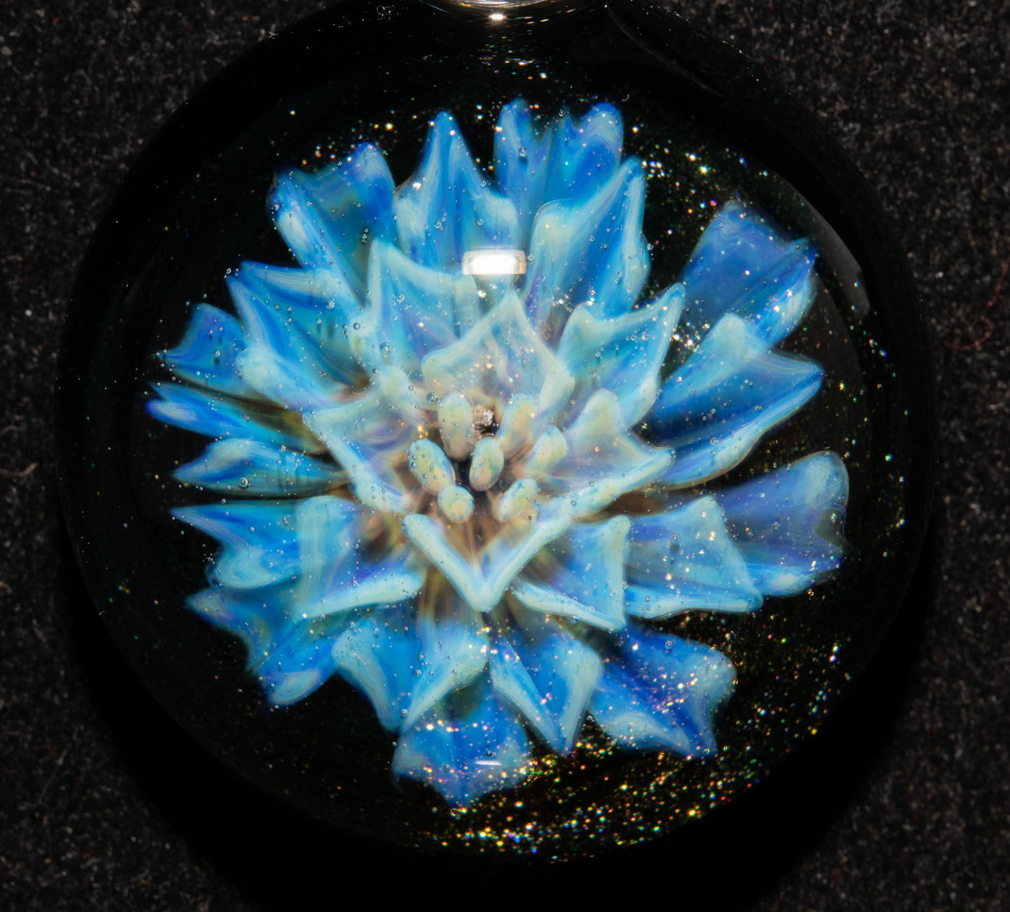 Handmade Borosilicate Glass Floral Dahlia Necklace | Artisan Pendant Jewelry
