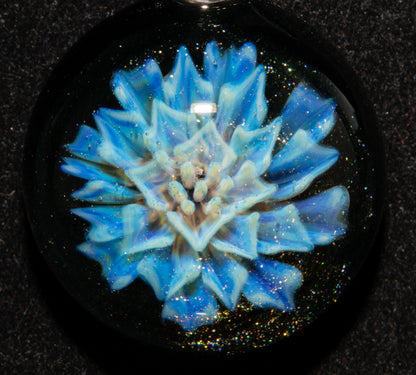 Handmade Borosilicate Glass Floral Dahlia Necklace | Artisan Pendant Jewelry
