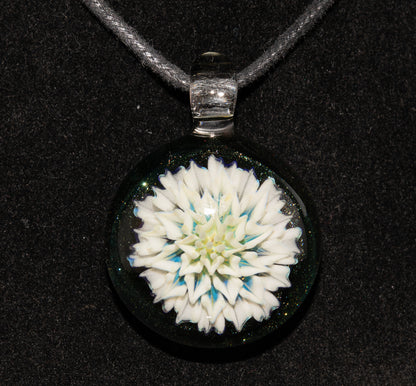 Borosilicate Handmade Glass Dahlia Necklace | Flower Pendant | Artisan Jewelry