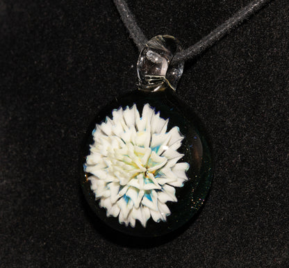 Borosilicate Handmade Glass Dahlia Necklace | Flower Pendant | Artisan Jewelry