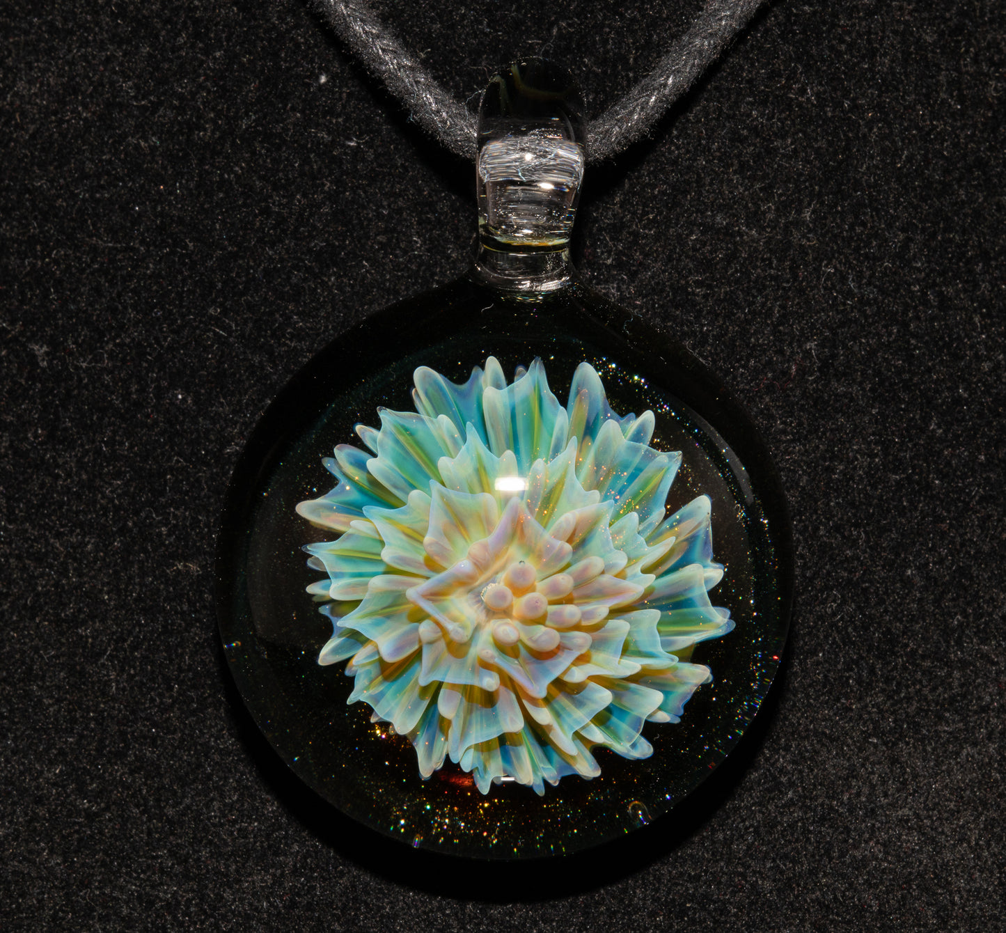 Handmade Floral Glass Necklace | Borosilicate Dahlia Pendant | Botanical Jewelry