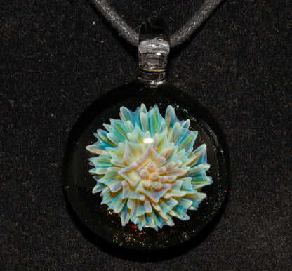 Handmade Floral Glass Necklace | Borosilicate Dahlia Pendant | Botanical Jewelry