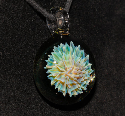 Handmade Floral Glass Necklace | Borosilicate Dahlia Pendant | Botanical Jewelry