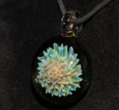 Handmade Floral Glass Necklace | Borosilicate Dahlia Pendant | Botanical Jewelry