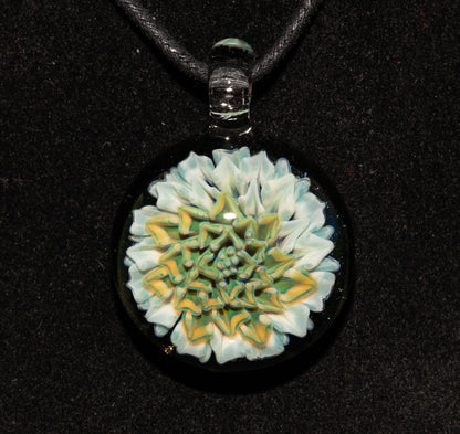 Borosilicate Dahlia Flower Necklace | Handmade Glass Pendant | Nature Jewelry