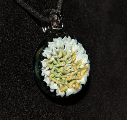 Borosilicate Dahlia Flower Necklace | Handmade Glass Pendant | Nature Jewelry
