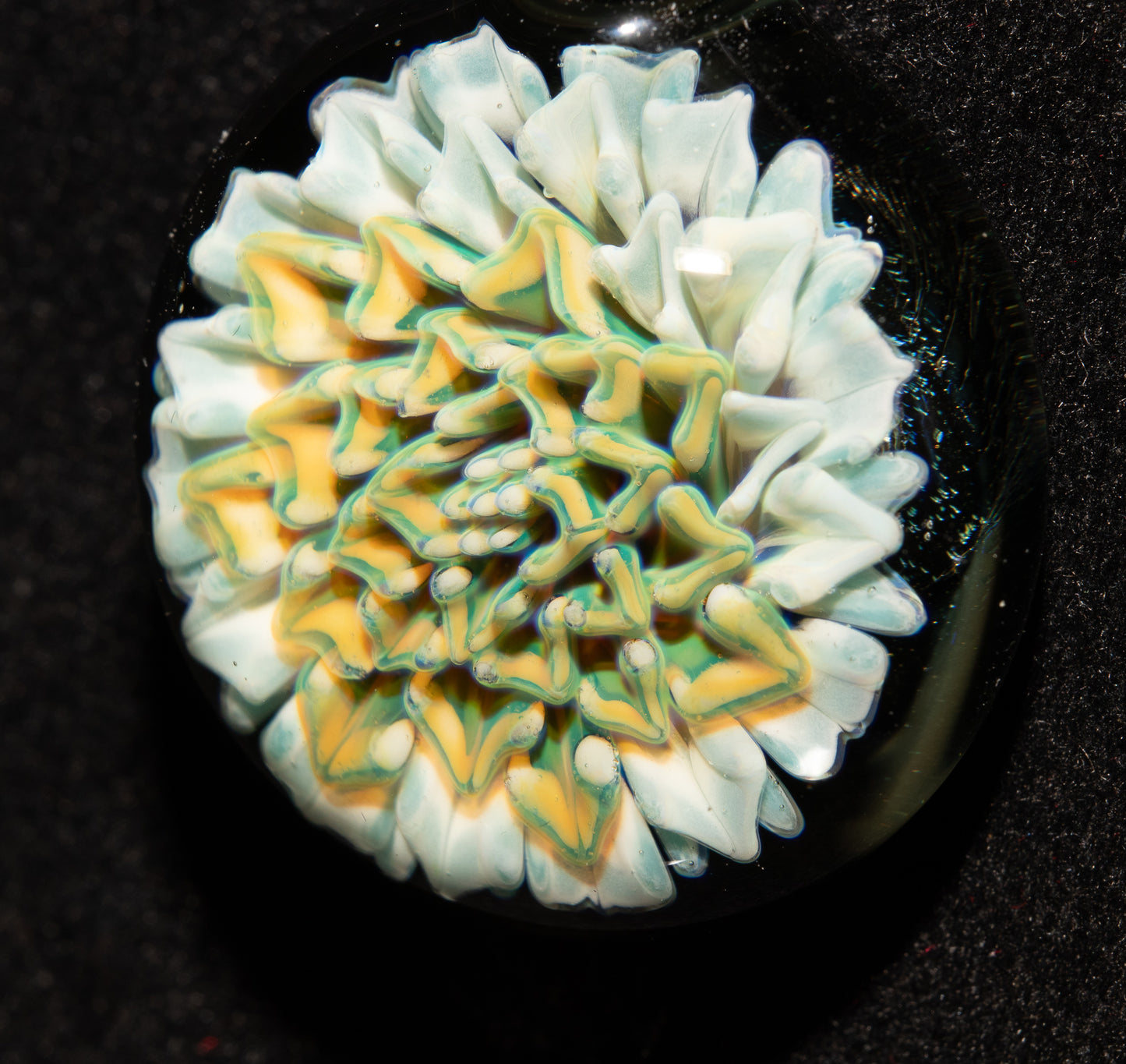 Borosilicate Dahlia Flower Necklace | Handmade Glass Pendant | Nature Jewelry