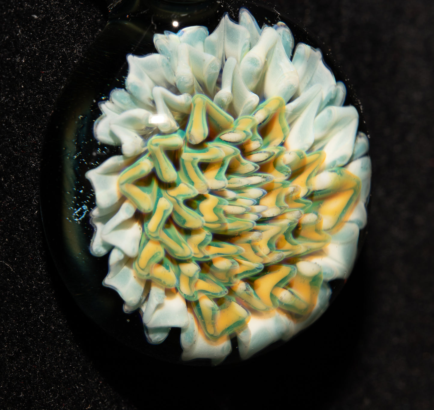 Borosilicate Dahlia Flower Necklace | Handmade Glass Pendant | Nature Jewelry