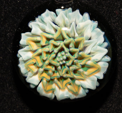 Borosilicate Dahlia Flower Necklace | Handmade Glass Pendant | Nature Jewelry